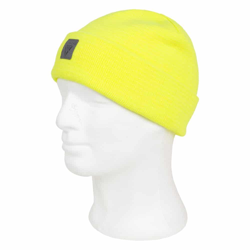 Bonnet en tricot avec revers - Jaune HV, Unique