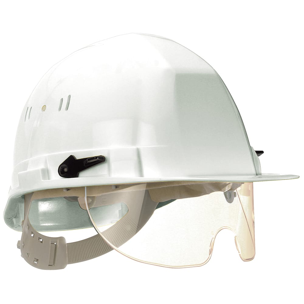 Casque de chantier blanc avec visière