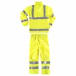 Ensemble imperméable fluo jaune bandes réfléchissantes vue dos