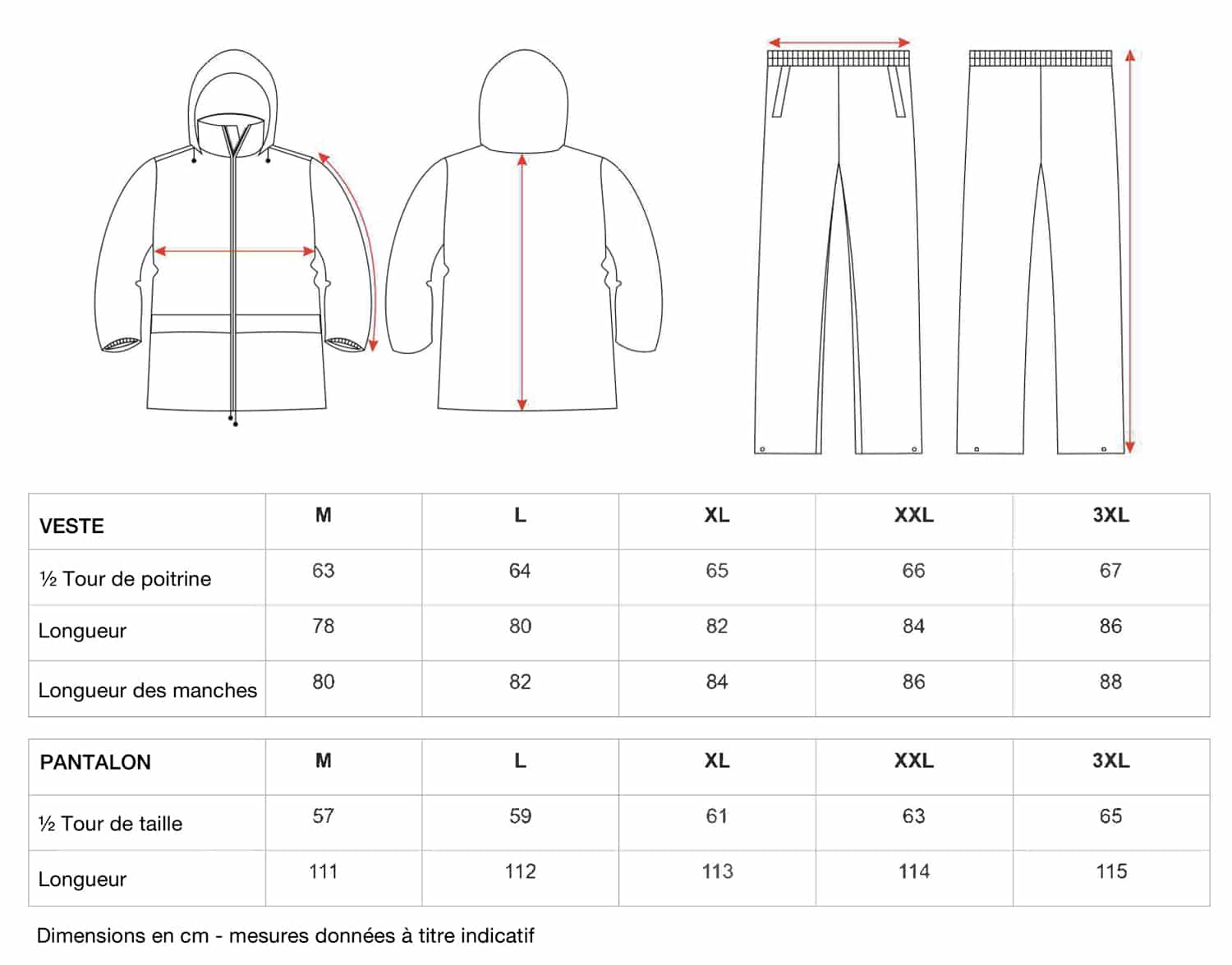 Ensemble-pluie-impermeable-guide-tailles Ensemble de pluie imperméable guide des tailles