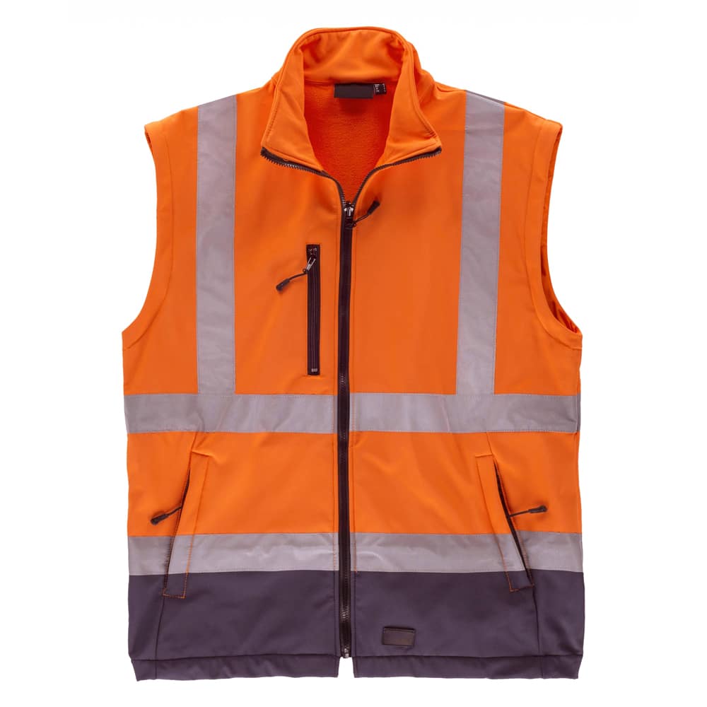 Gilet-fluo-orange-impermeable-bandes-reflechissantes Gilet fluo orange imperméable avec bandes réfléchissantes