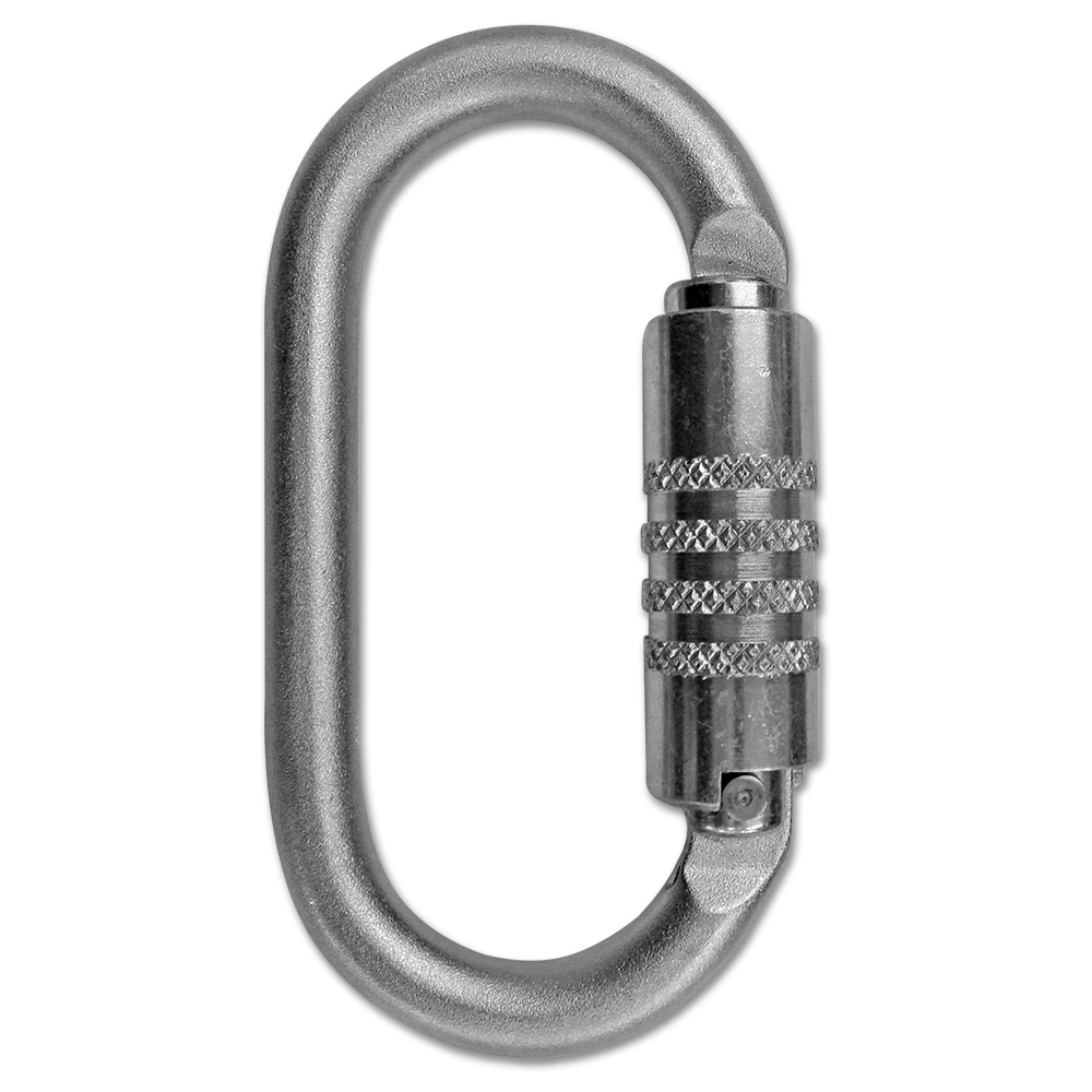 Mousqueton acier oval double verrouillage