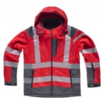 Veste WORKSHELL rouge avec bandes réfléchissantes