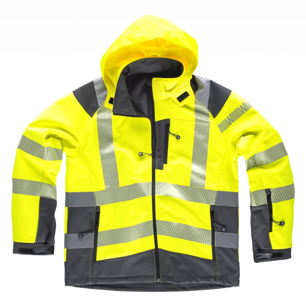 Veste Workshell haute visibilité avec bandes réfléchissantes - Jaune, XL