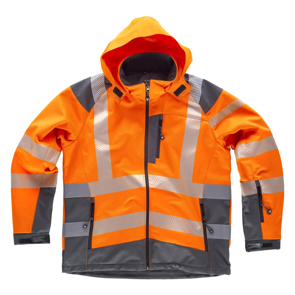 Veste Workshell haute visibilité avec bandes réfléchissantes - Orange, XL