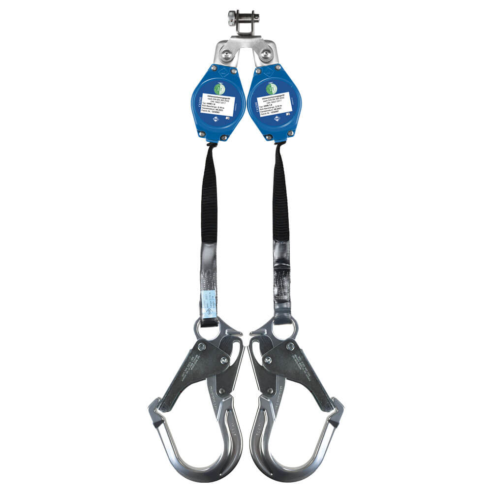 Antichute à rappel automatique double sangle aluminium avec MGO