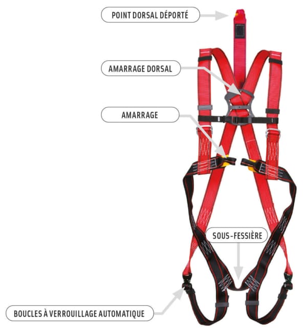 Harnais sécurité 2points boucles automatiques