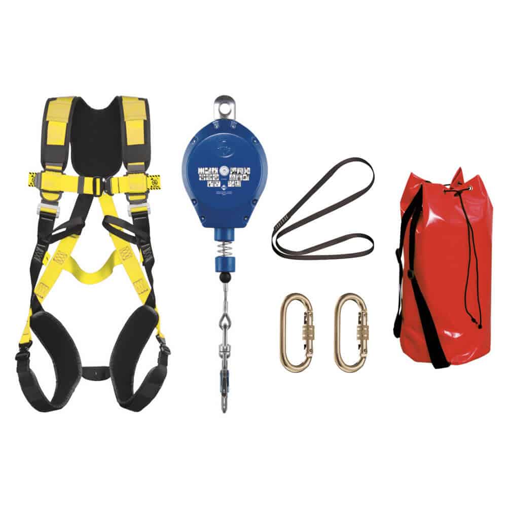 kit-securite-travail-toiture-enrouleur Kit de sécurité pour travail en hauteur sur toiture