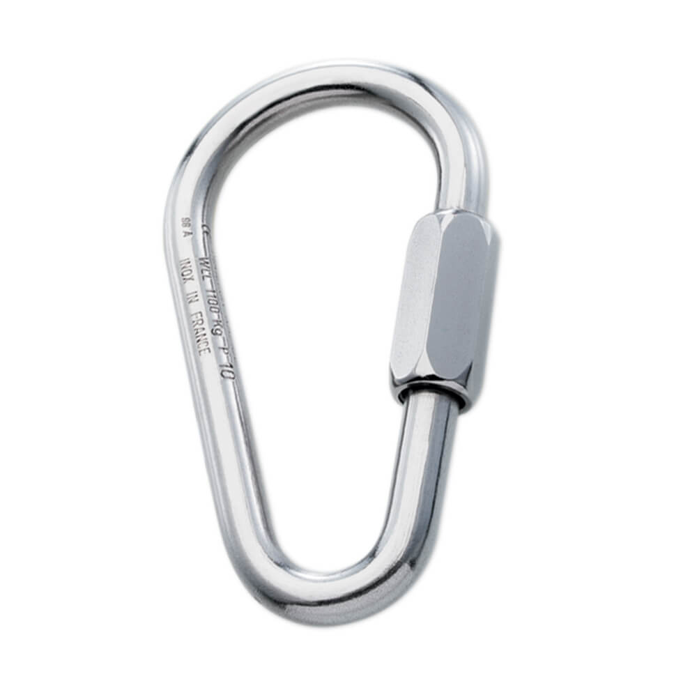 Maillon-rapide-poire-acier-vis Maillon rapide forme poire en acier avec verrouillage à vis