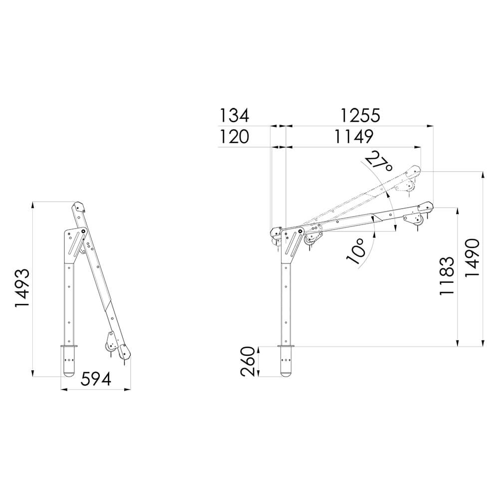 Potencette-acier-ASS-2-IKAR-dimensions Dimension potencette ASS-2 IKAR