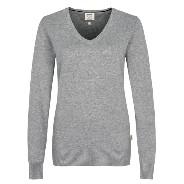 Pull femme Hakro col V gris