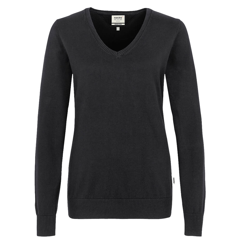 Pull col V femme - Noir 005, S