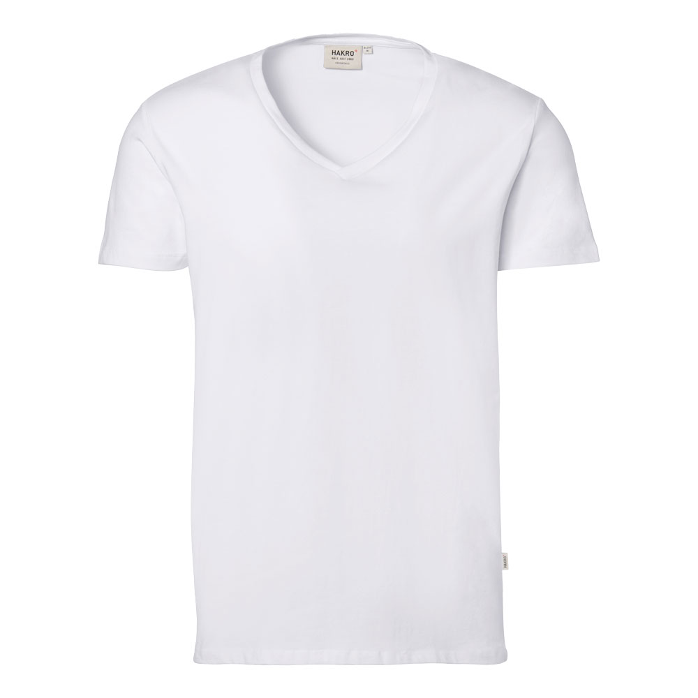 T-shirt col V HAKRO - Blanc 001, XL