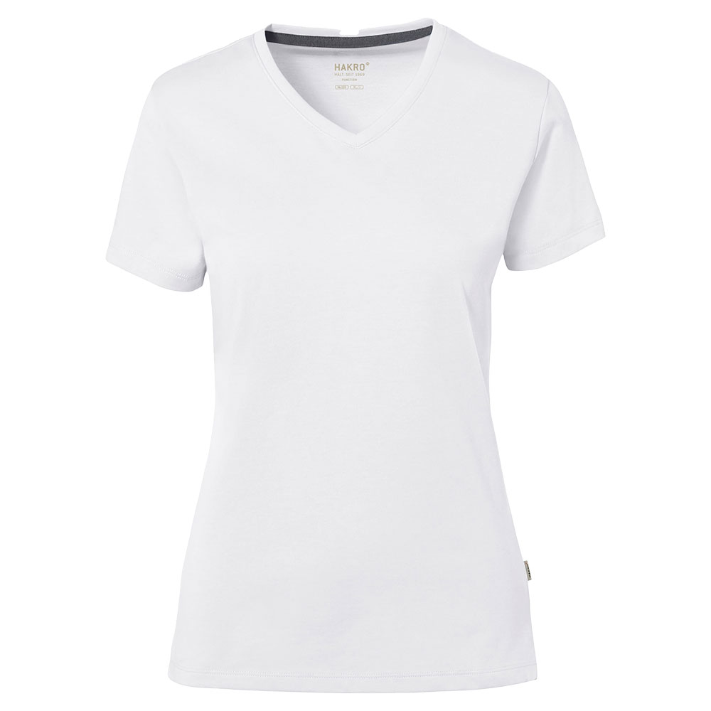 T-shirt col V femme - Blanc 001, S