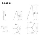 Trépied aluminium DB-A2 XL dimensions